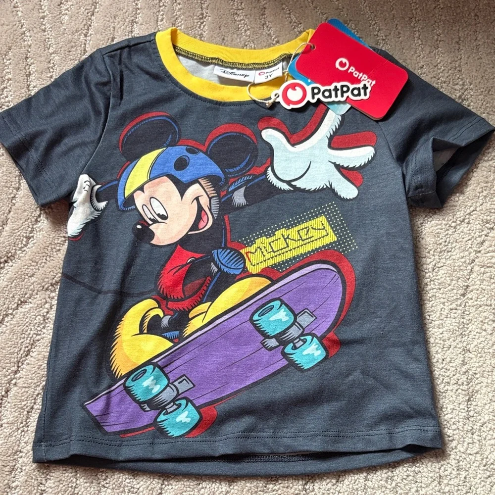 NEW PatPat Skateboarding Mickey Mouse Shirt